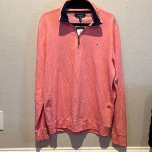 NWT CROWN & IVY Men's Coral 1/4 Zip Pullover size Medium